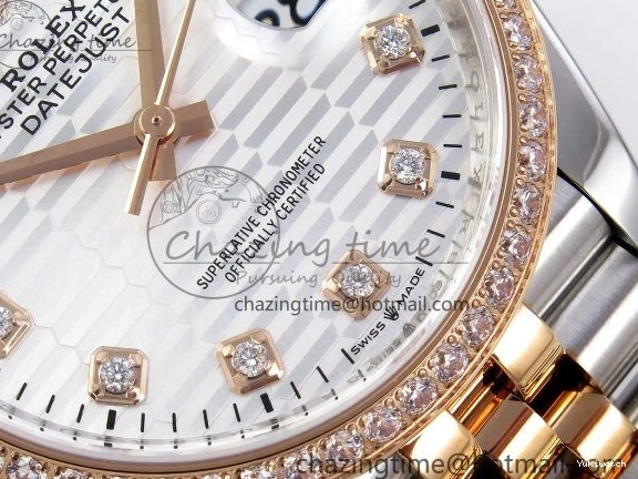 Bracelet Silver 36 Dial Best SS Edition VSF Steel 1:1 904L on 126281rbr Jubilee Textured DateJust VS3235 0216